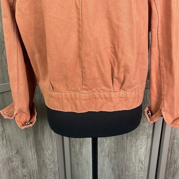 Free People Eisenhower terra cotta denim cropped jacket women's S - Picture 8 of 11